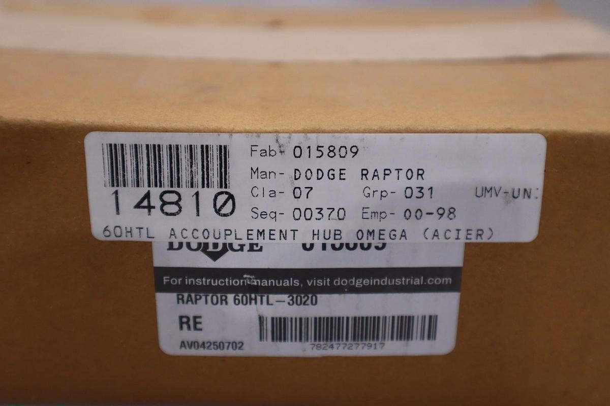 DODGE 015809 RAPTOR 60HTL-3020 - NEW UNIT - STOCK GF468A