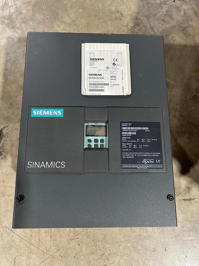 Siemens 6RA8075-6FV62-0AA0-Z G00 S01 DRIVE ARMATURE INPUT 50-480VAC - STK CC11