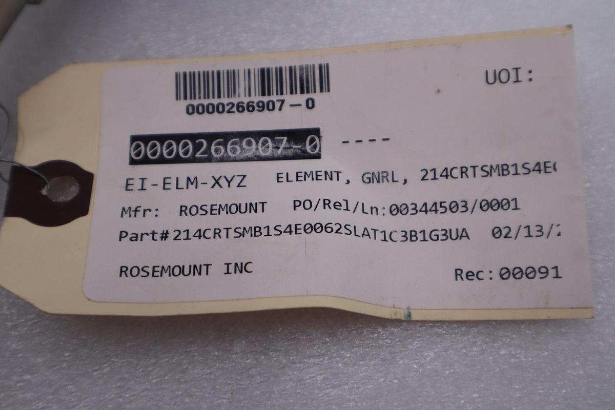 Used ROSEMOUNT 0079521 214CRTSMB1S4E0062SLAT1C3 STOCK #G-578A