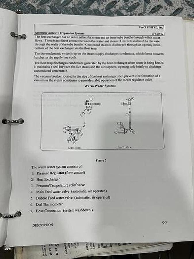 Used VORTEX UNITED STARCH MIXING SYSTEM TORNADO F5, MODEL 0202501 FX3