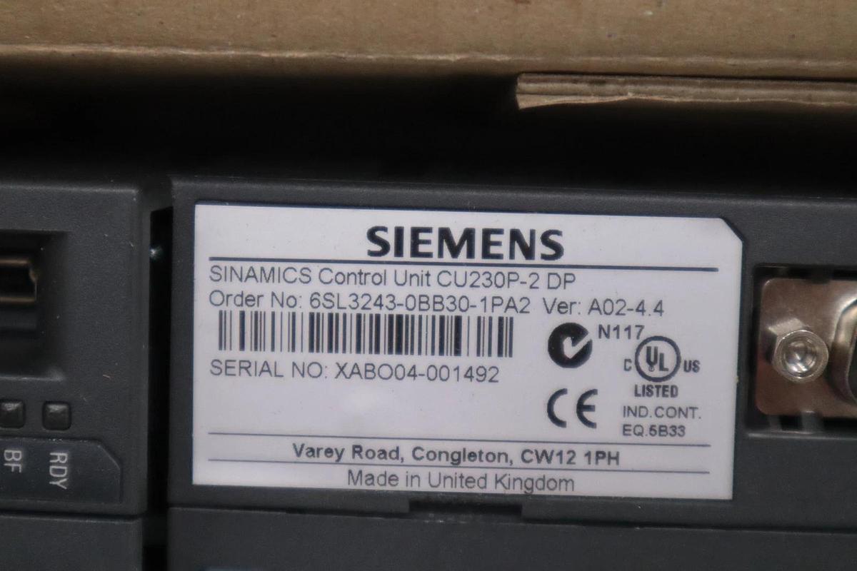 Used Siemens 6SL3243-0BB30-1PA2 Control Unit CU230P-2 DP - STOCK GF39A