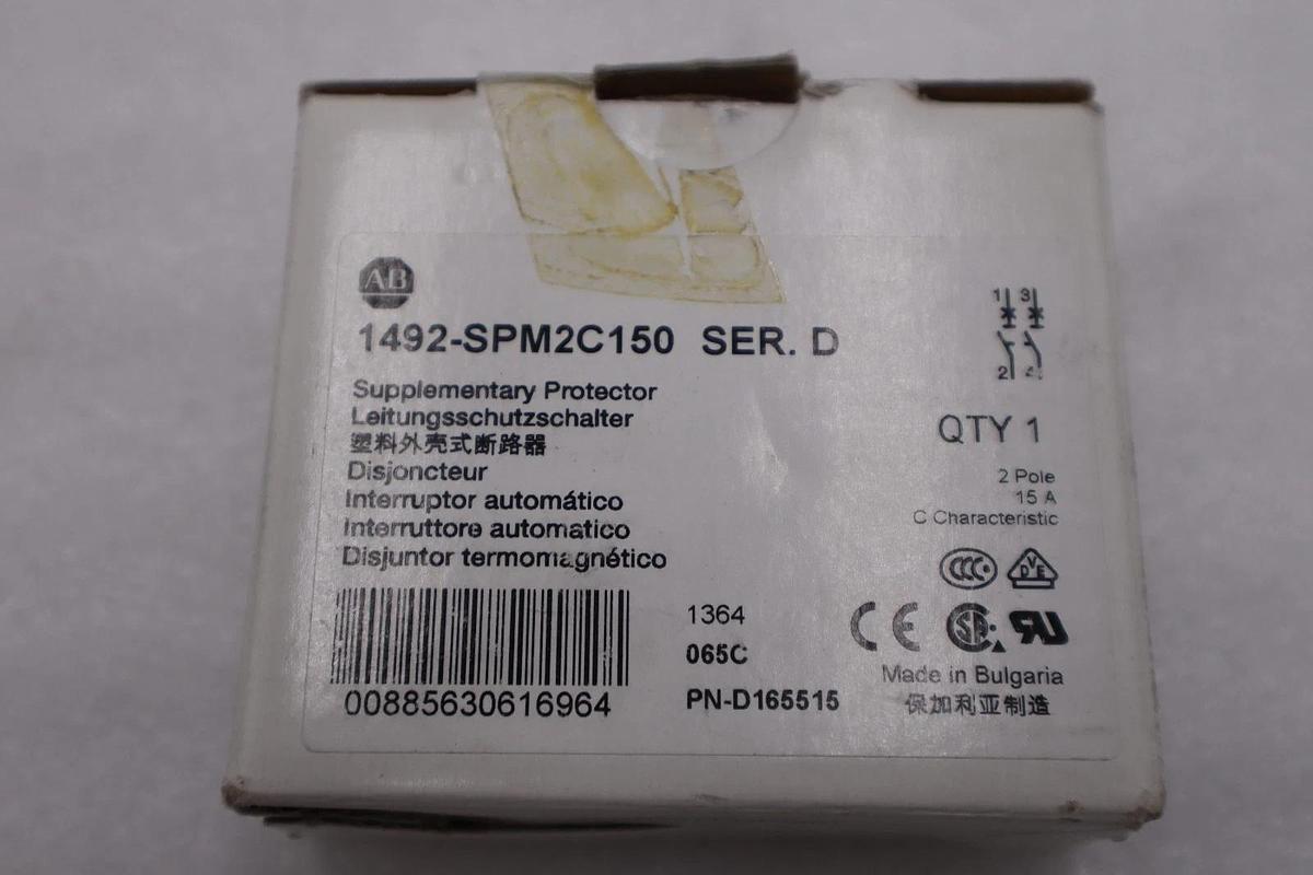 Used NEW ALLEN BRADLEY 1492-SPM2C200 SER. D 277VAC 20A NSMP STOCK H678A