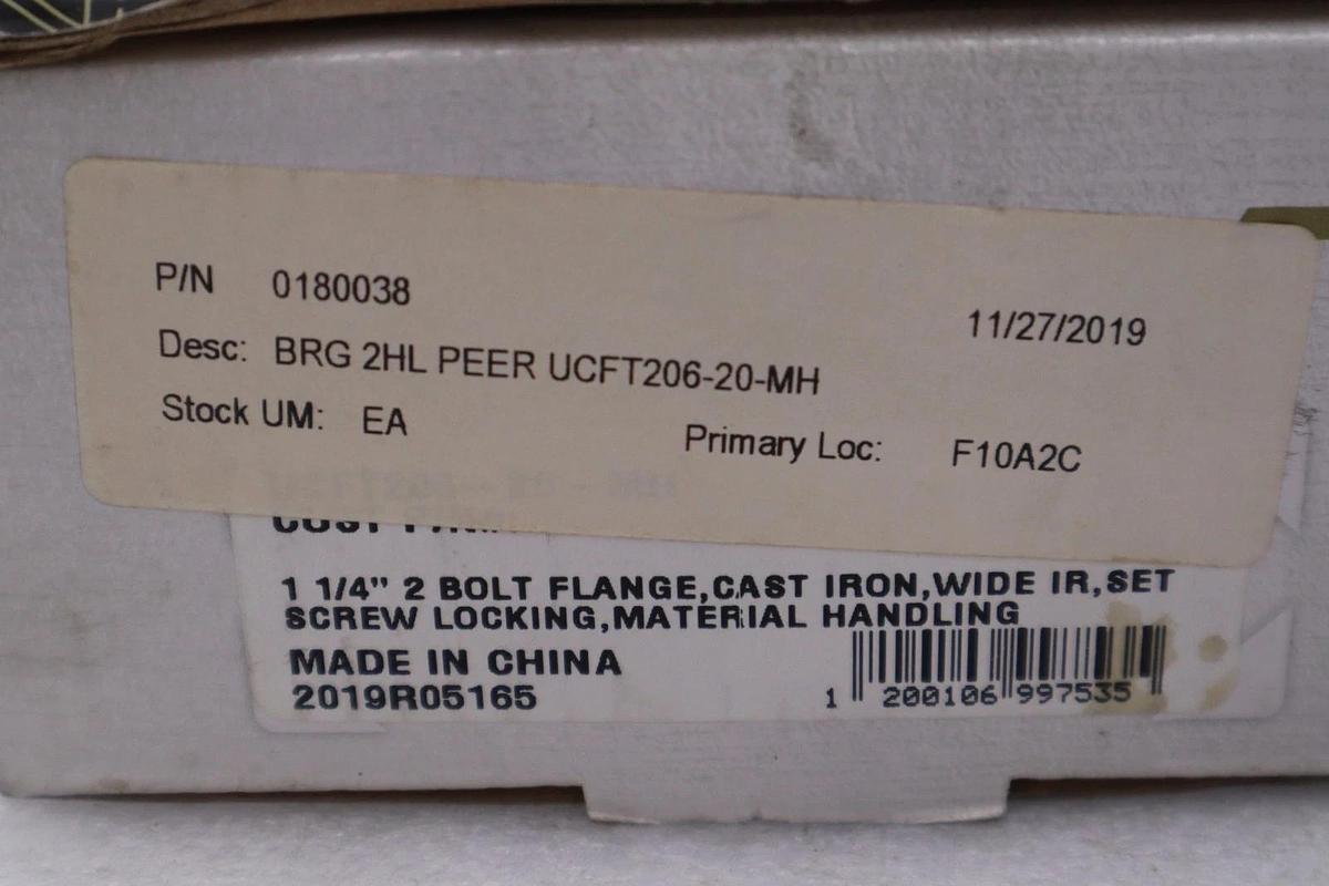 Used UCFT206-20-MH - PEER BEARING - FACTORY NEW STOCK H343A