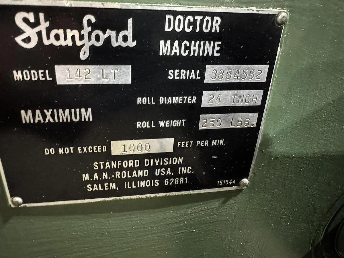 Used 30" STANFORD MODEL 142 LT DOCTOR REWINDER MACHINE WITH EDGE GUIDE 24" DIAMETERS