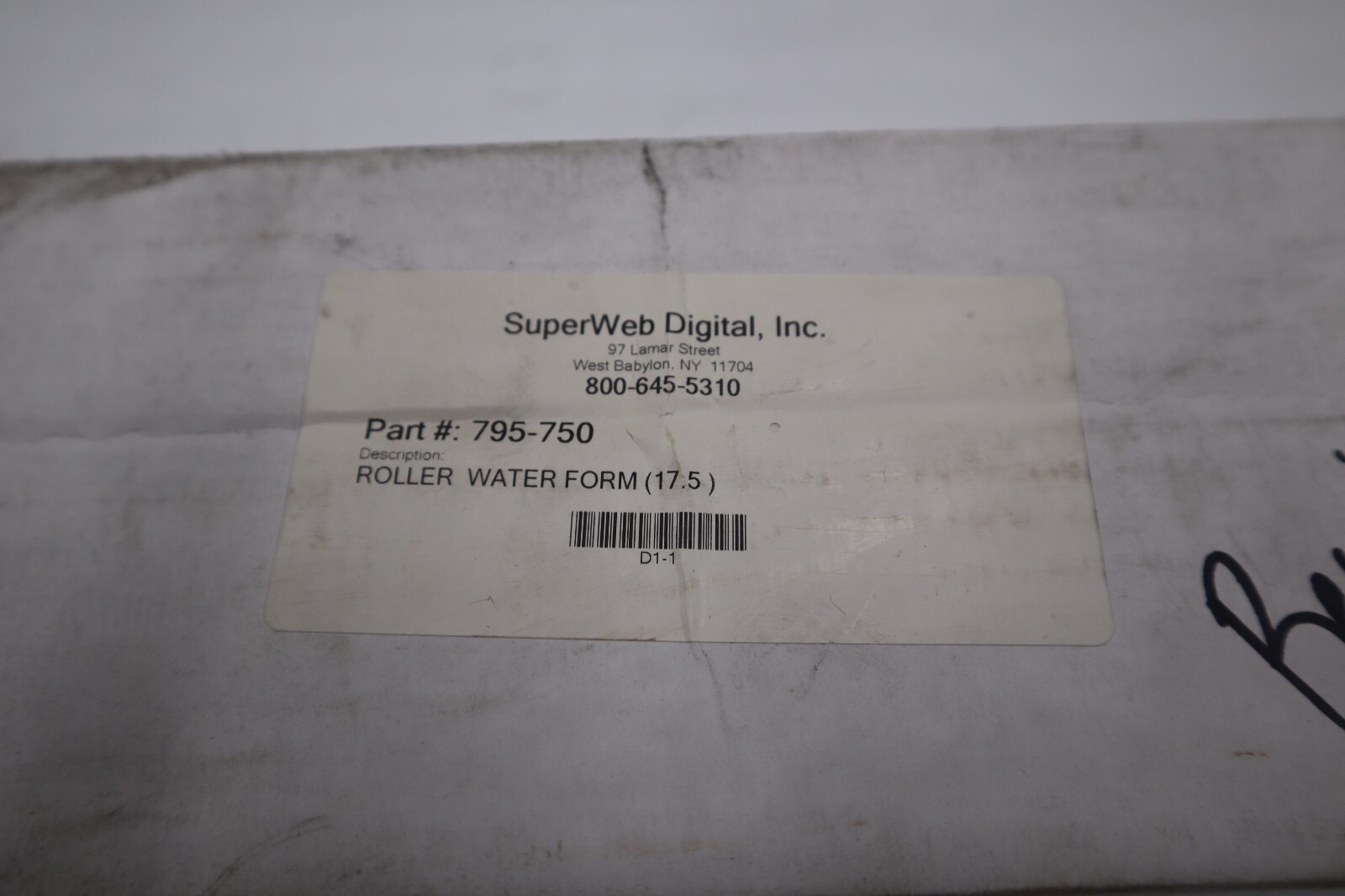 NEW SUPERWEB INK ROLLER WATER FORM 17.5 IN 795-751 STOCK W-40