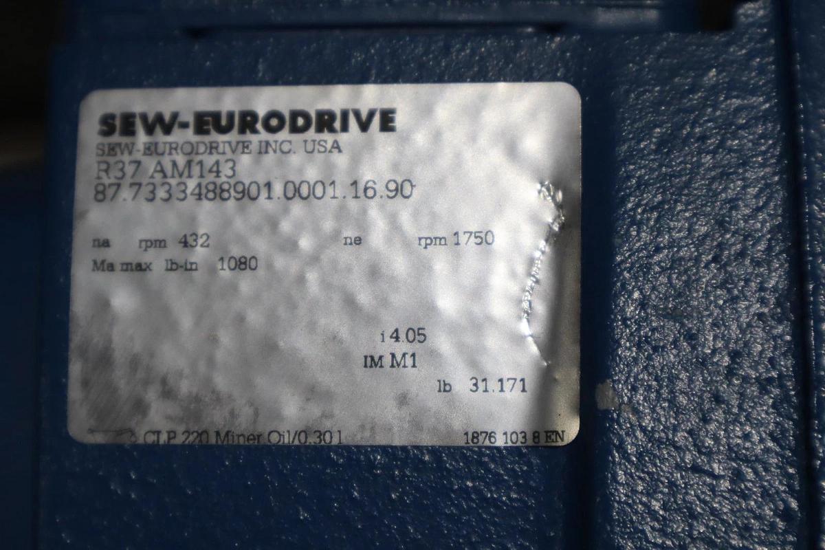Used SEW-EURODRIVE R37 AM143 Helical Gear Reducer 1750rpm - STOCK SGF78
