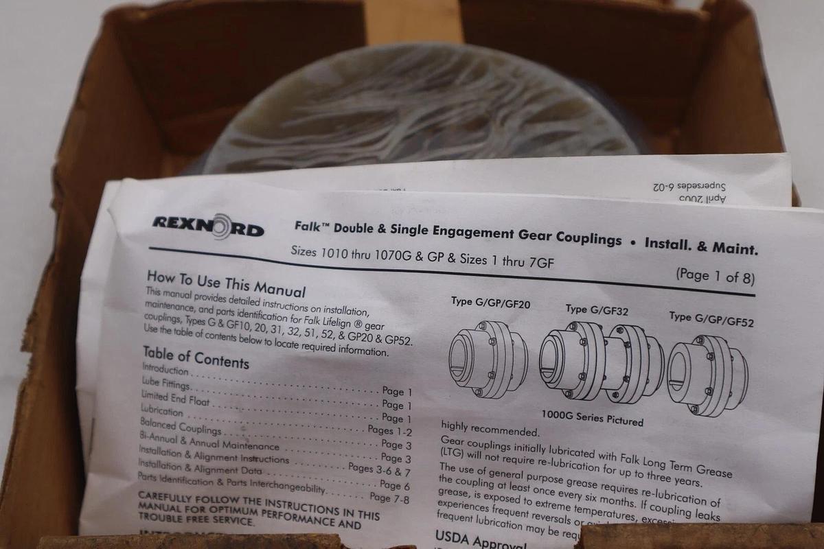 Rexnord Falk 1025/2-1/2GF Hub Double & Single Gear Coupling #3647