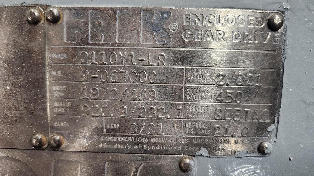 Used FALK 2110Y1-LR GEARBOX RATIO 2.021