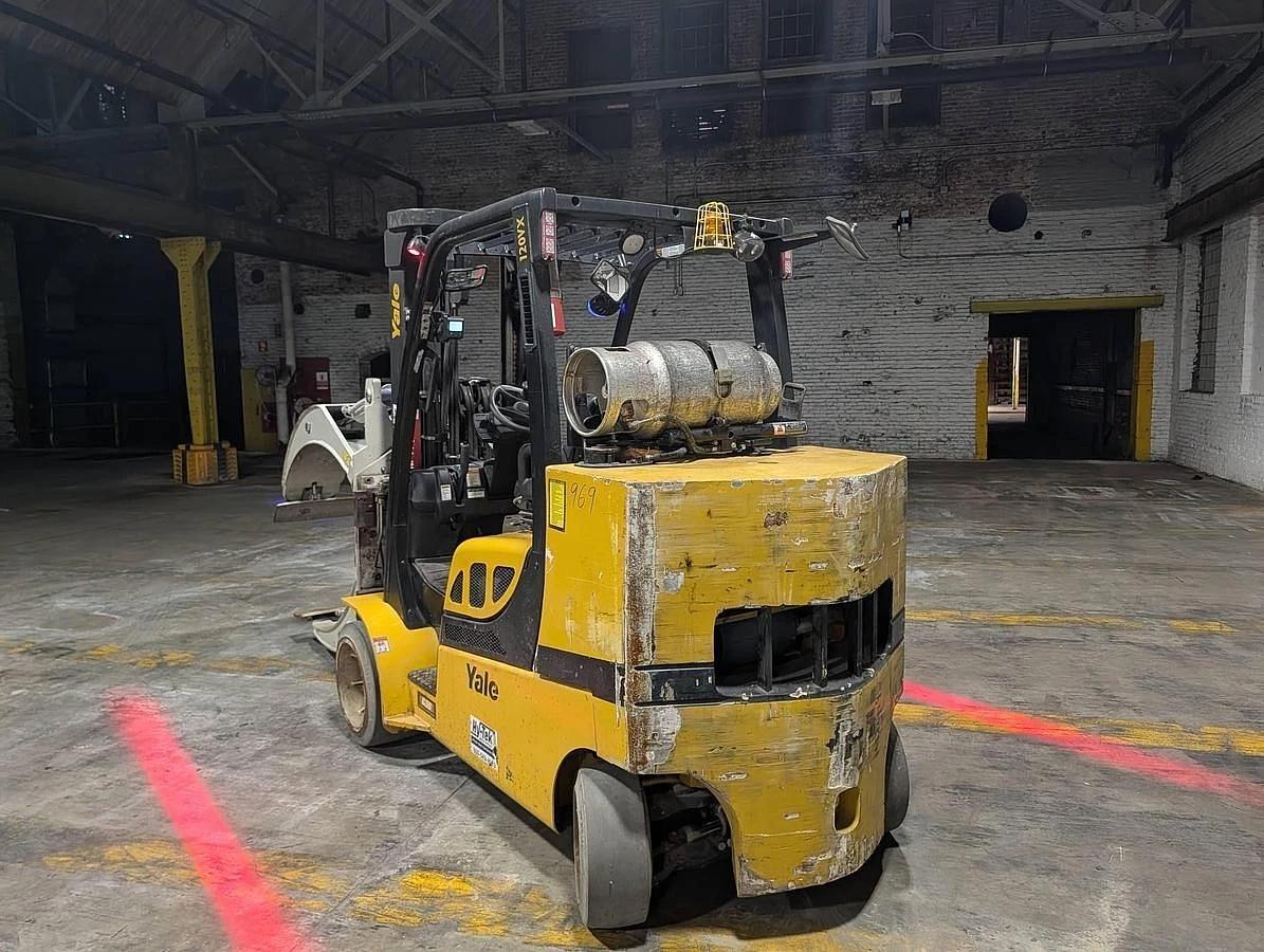 Used 12,000 POUND YALE GLC120VX FORKLIFT TRUCK WITH 84" CASCADE PAPER CLAMP