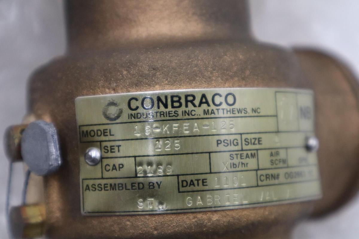 Used NEW OPEN BOX CONBRACO VALVE 19-KFEA-125 Industries SET 125 STOCK H1051