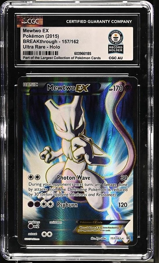 Used Pokemon TCG 2015 XY BREAKthrough Mewtwo EX Holo 157/162 CGC WORLD RECORD 1/1