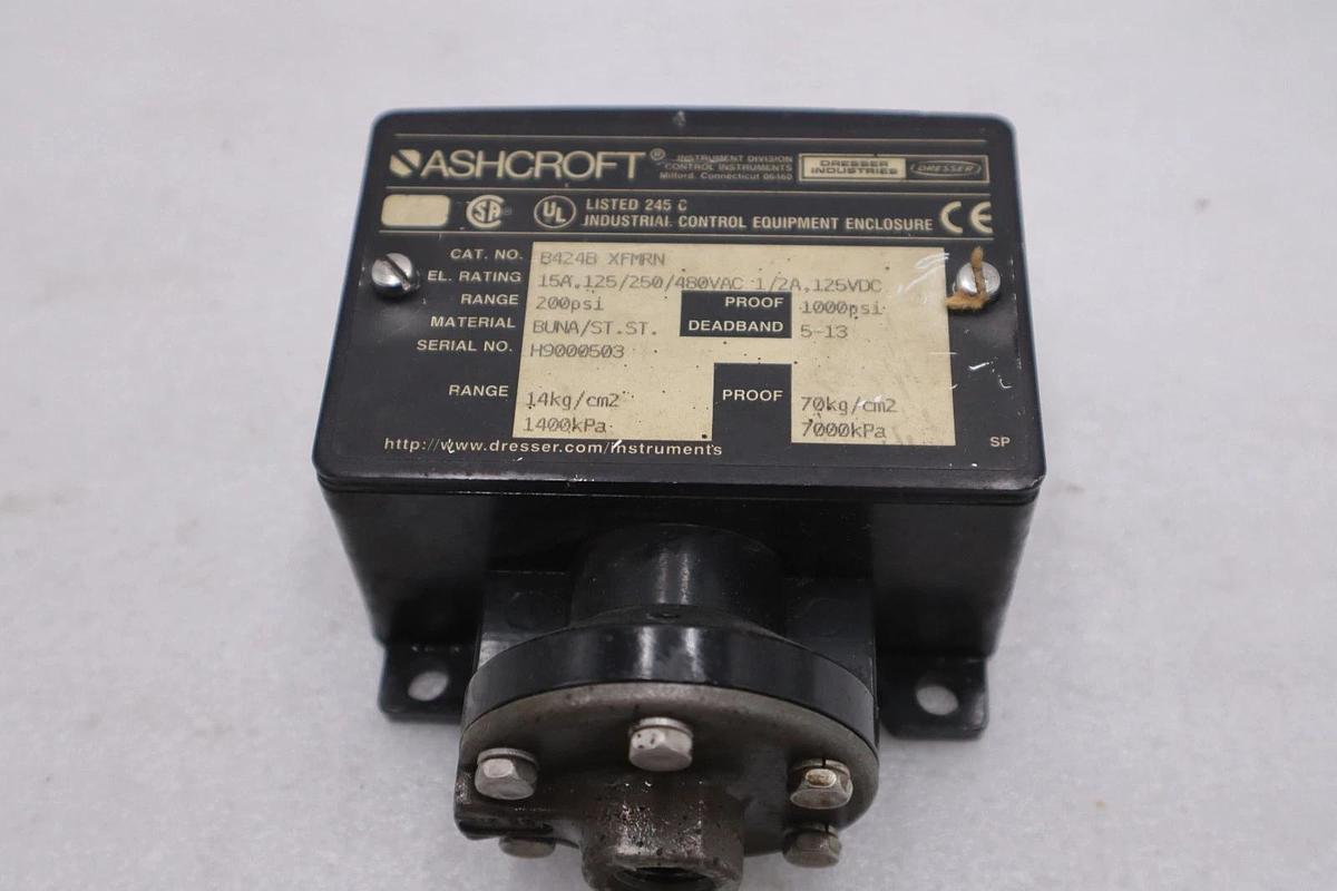 Used ASHCROFT PRESSURE SWITCH CAT #B424B XFMRN STOCK GF372