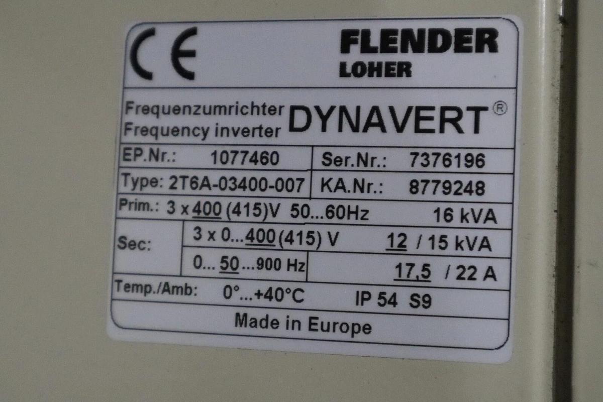 Used Flender Loher Dynavert 2T6A-03400-007 Variable Frequency Drive STOCK H761