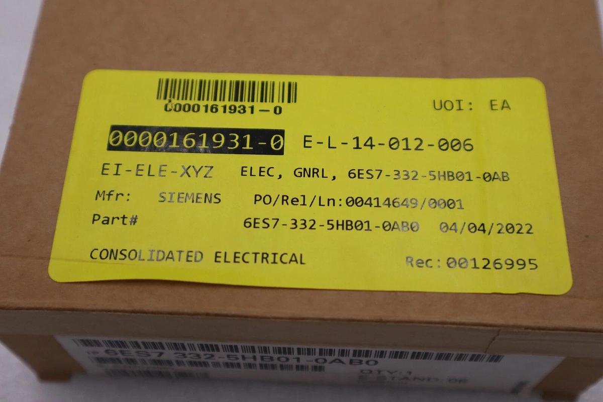 Siemens 6ES7 332-5HB01-0AB0 Analog Output Module NEW  STOCK G223A