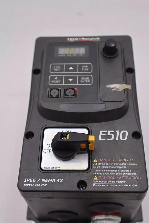 Used TECO-WESTINGHOUSE E510-201-H1FN4S-U FREQUENCY INVERTER STOCK #2792