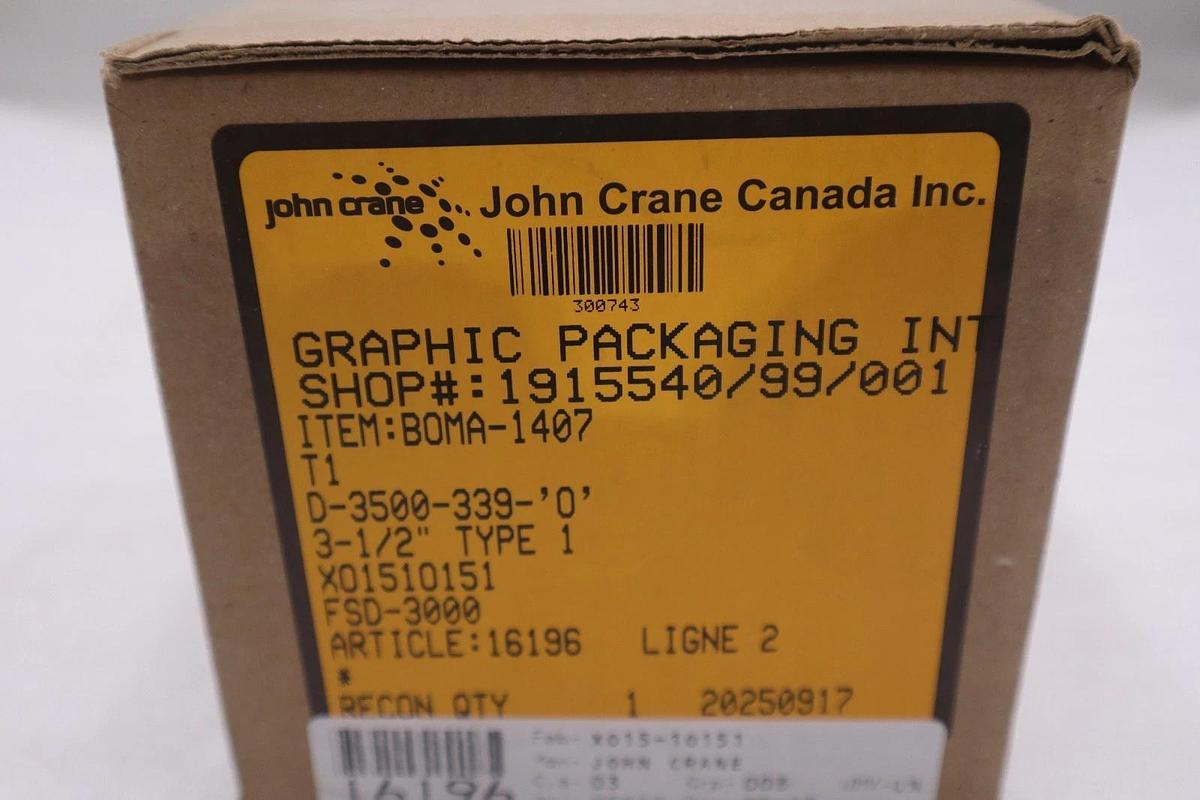 Used John Crane FSD3000/ FSD-3000 Spring Seal Assembly 3.5" - NEW - STOCK GF473A
