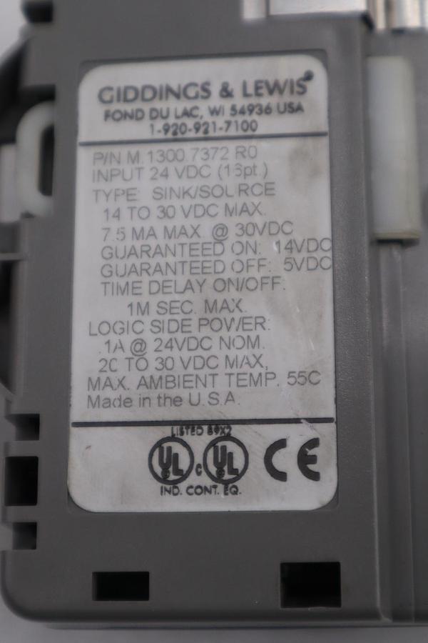 Used Giddings & Lewis Input Module M.1300.7372 R0 24VDC Sink/Source STOCK H1628A