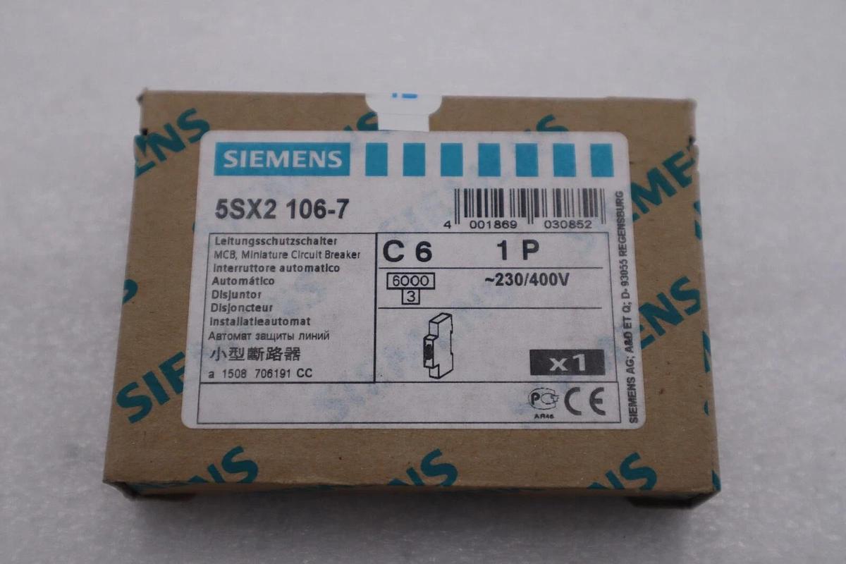 NEW SIEMENS 5SX2 106-7 CIRCUIT BREAKER STOCK G710A