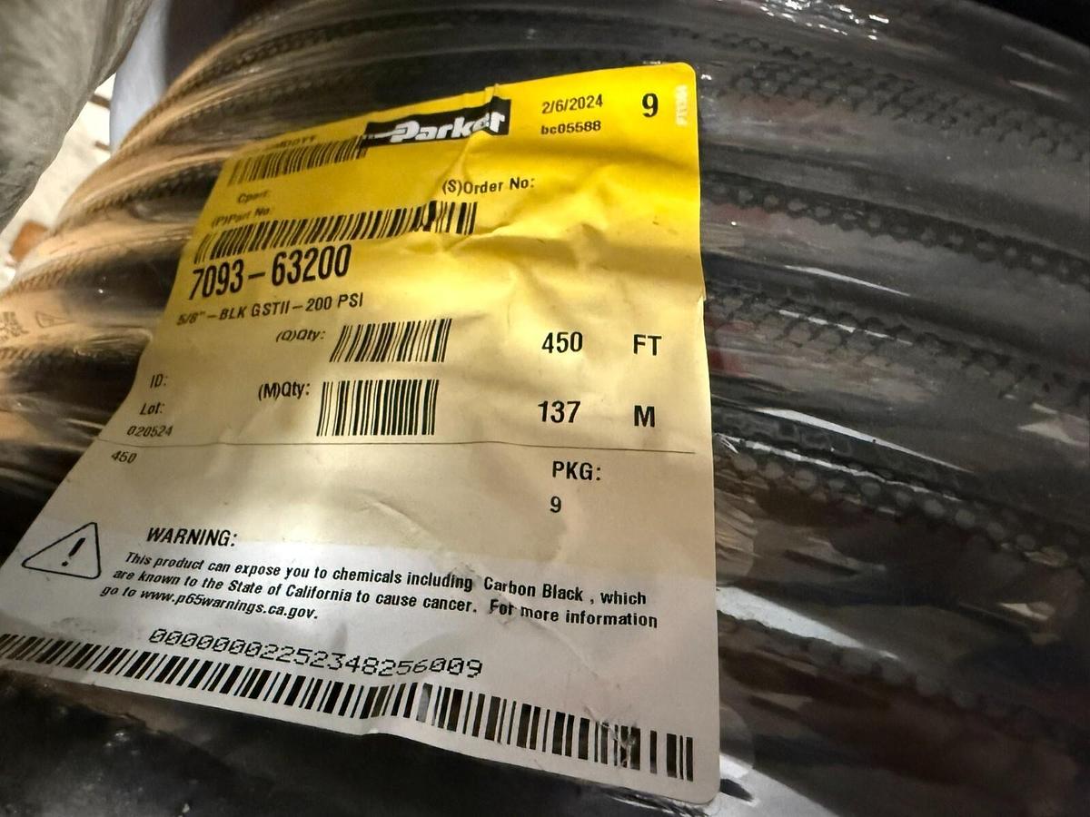 Parker 7093-63200 GST II Air & Water Hose 5/8"ID,.97 OD, Black,200 PSI 450 ft RL