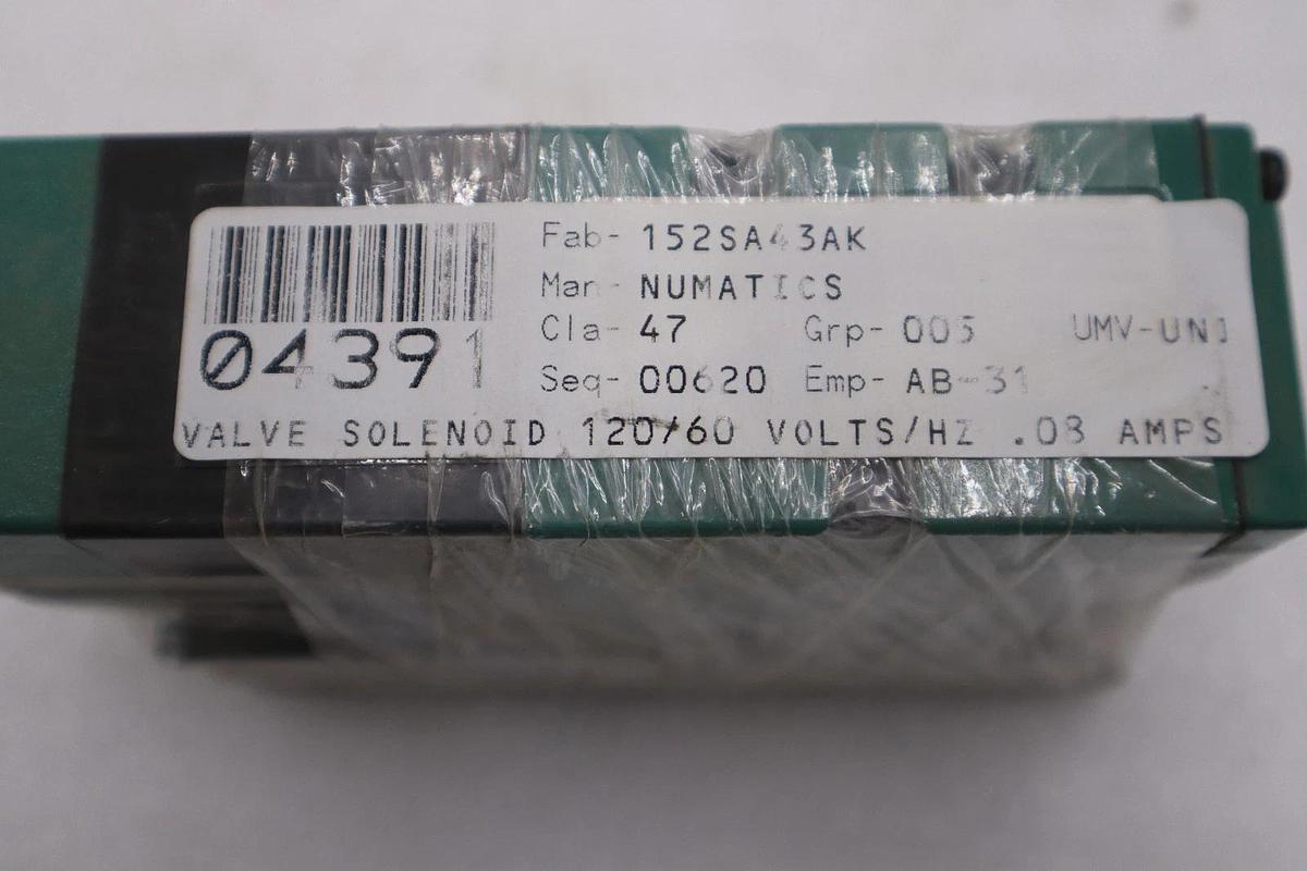 ASCO 152SA43AK000030 / 152SA43AK000030 NUMATICS VALVE STOCK GF460A