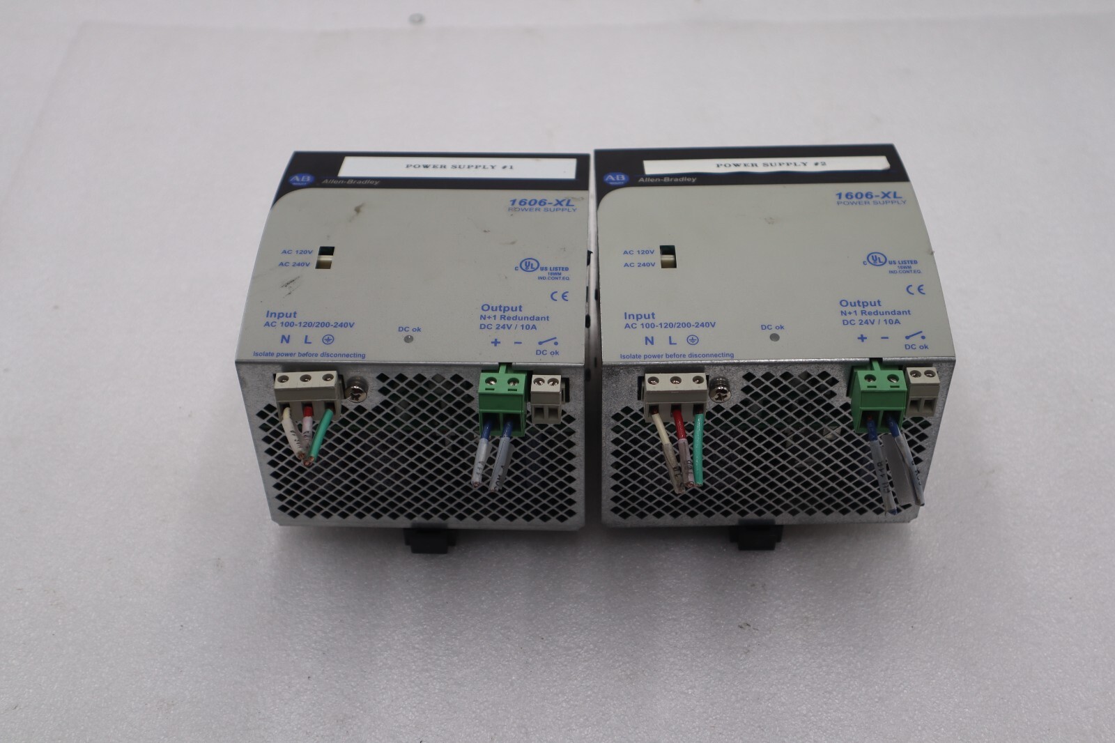 Used ALLEN-BRADLEY 1606-XL240DR 24VDC POWER SUPPLY (LOT OF 2) STOCK K-1880