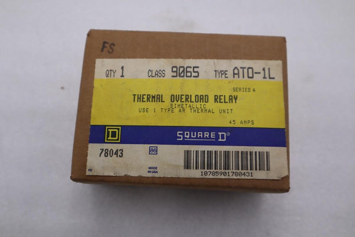 Used NEW OPEN BOX Square D 9065AT0-1L Thermal Overload Relay, 600V, 50A STK G990A