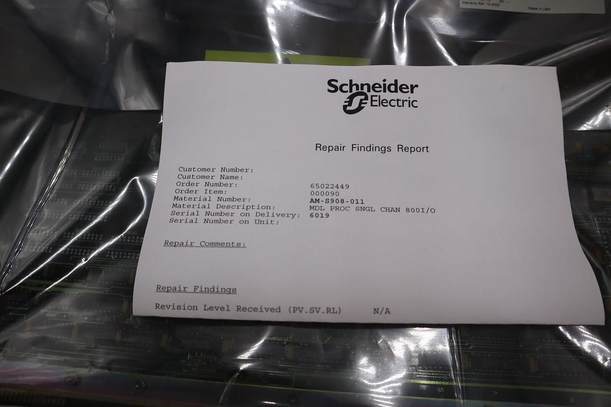 Used Schneider Automation AM-S908-011 Programmable Controller REPAIRED BY OEM #G306