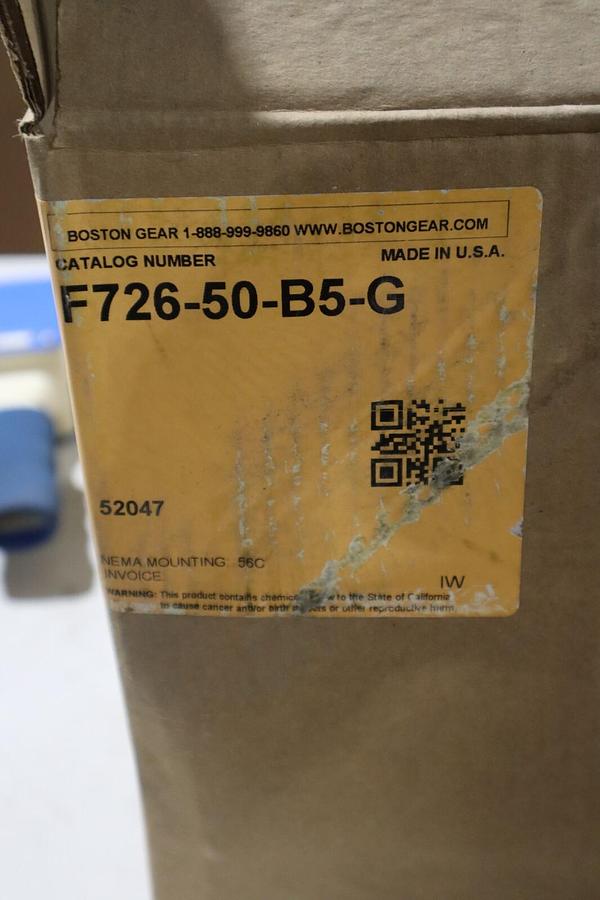 Used Boston Gear F726-50-B5-G Reducer NEW IN BOX STOCK G154