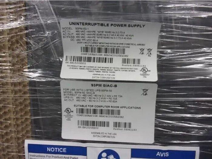 Eaton UPS & BATTERY CABINET Model 93PM-50-1 / 93PM IBC-SW & P-116000059 NEW 2019