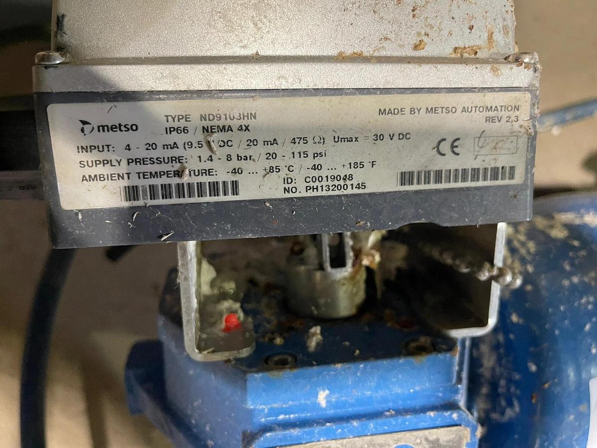 Used 4" JAMESBURY QUADRA-POWR X METSO QPX2C/K20 100PSI V-BALL VALVE NELES S-49