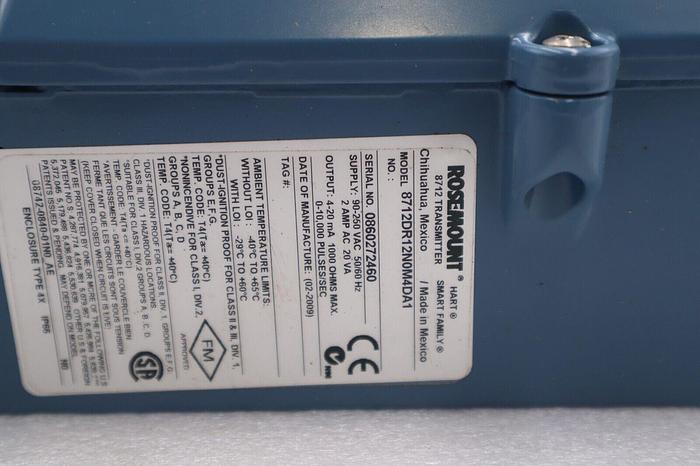 Rosemount 8712DR12N0M4DA1 Remote Mount Magnetic Flow Meter Transmitter STK 3576