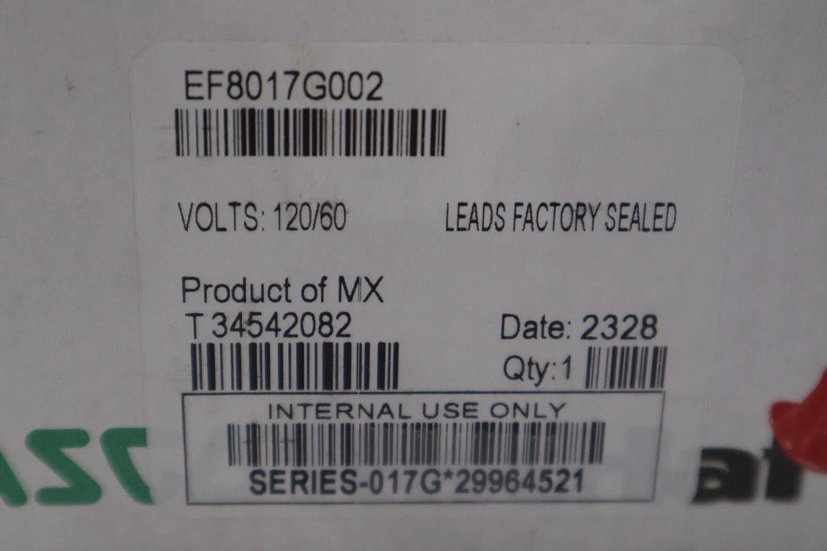 Used NEW IN BOX  ASCO EF8017G002 SOLENOID VALVE 120VAC 60HZ STOCK G557