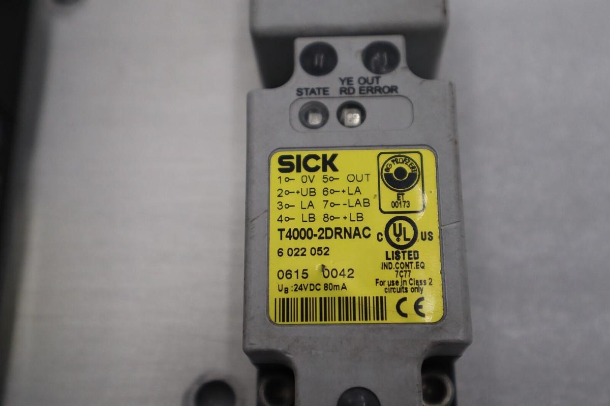 Used TWO SICK T4000-2DRNAC SAFETY SWITCH STOCK L-381-C