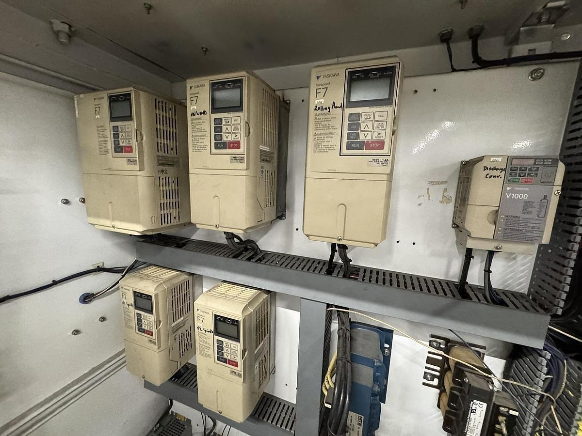 Used 42" WIDE ELSNER ENR-1000 AUTOMATIC REWINDER FOR NONWOVEN WIPES 10" REWIND DIA.