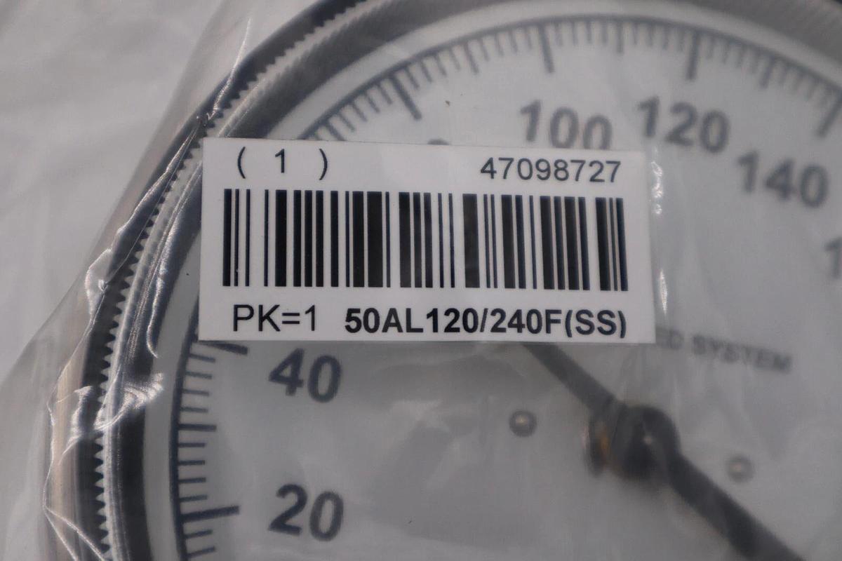 Used NEW Palmer 50AL 120/240F Stainless Steel Liquid Actuated Thermometer STOCK G528
