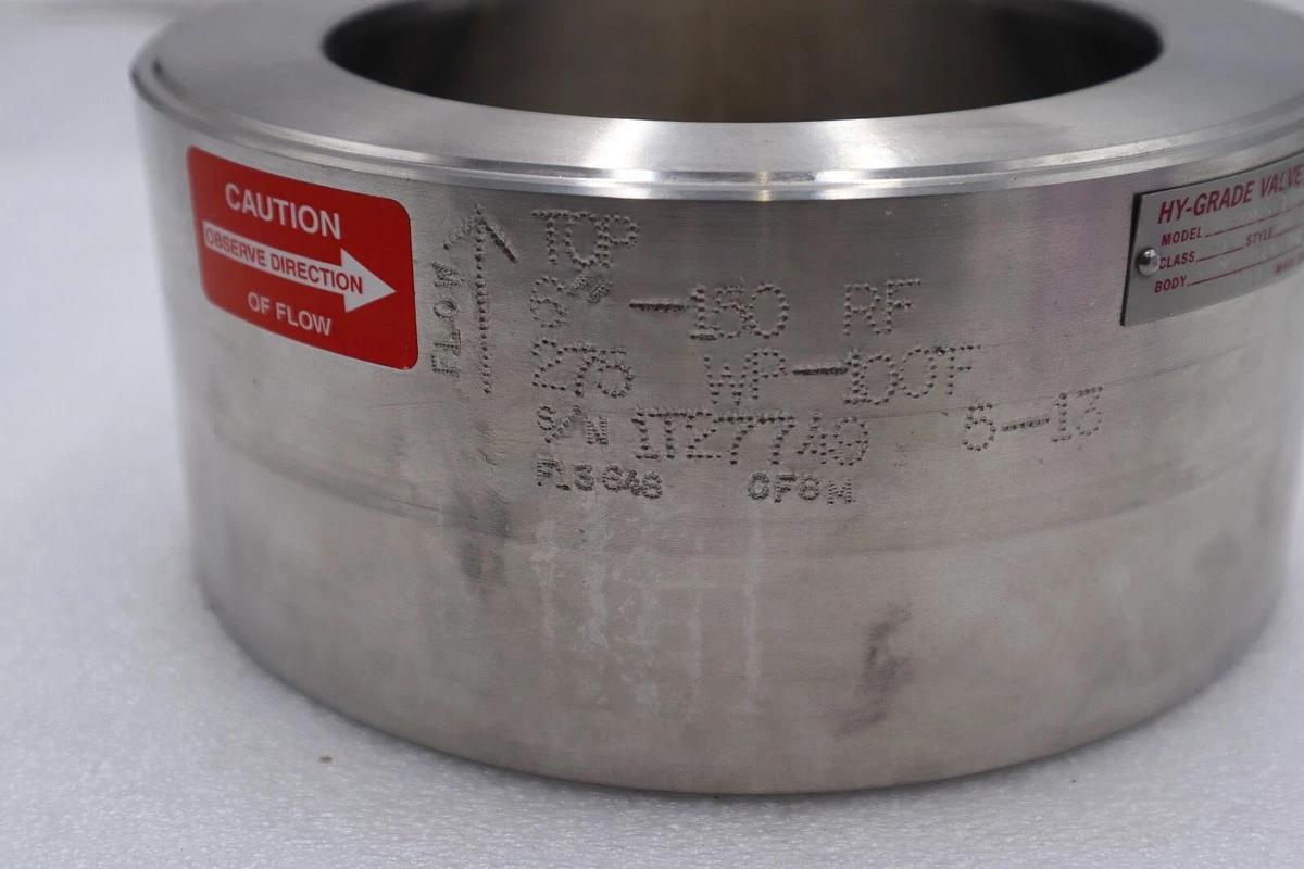 Used Hy-Grade Valve Inc Stainless Steel T01-06G-10FFX S/N 1T27749 Class 150 NEW #2571