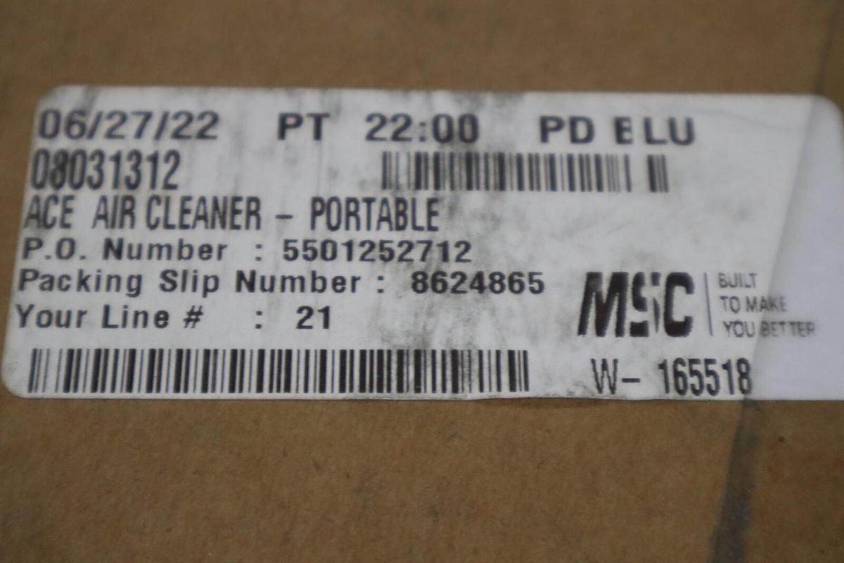ACE INDUSTRIAL PRODUCTS 73-200 AIR FILTER 120 V NEW IN BOX STOCK H797