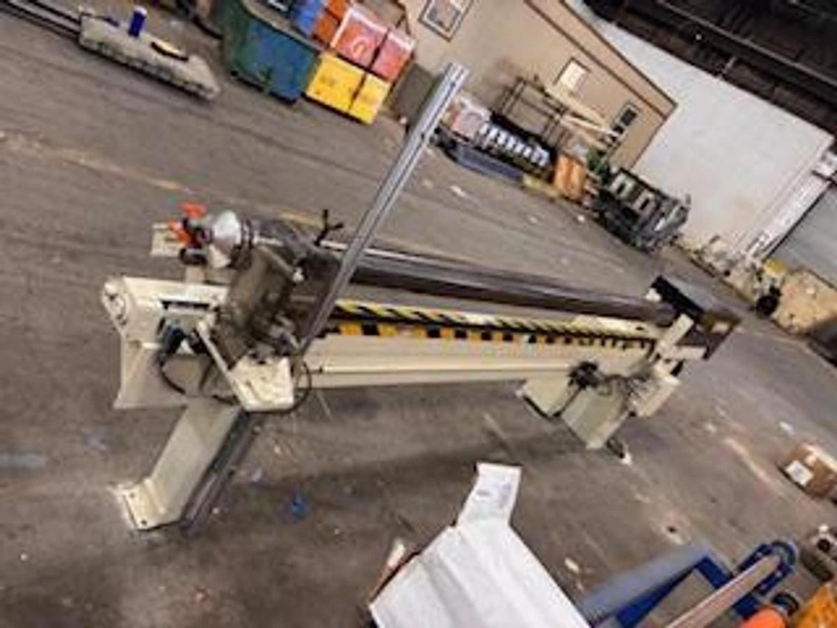 Used APPLETON / MENASHA P500 SEMI-AUTO CORE CUTTER 120" X 6" DIAMETER