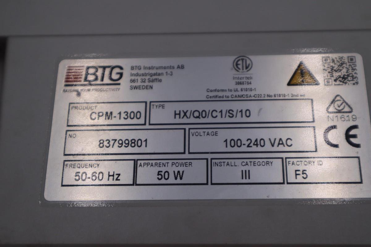 Used BTG CPM-1300 HX/Q0/C1/S/10 COMMUNICATION CONSISTENCY TRANSMITTER DISPLAY SGF-254