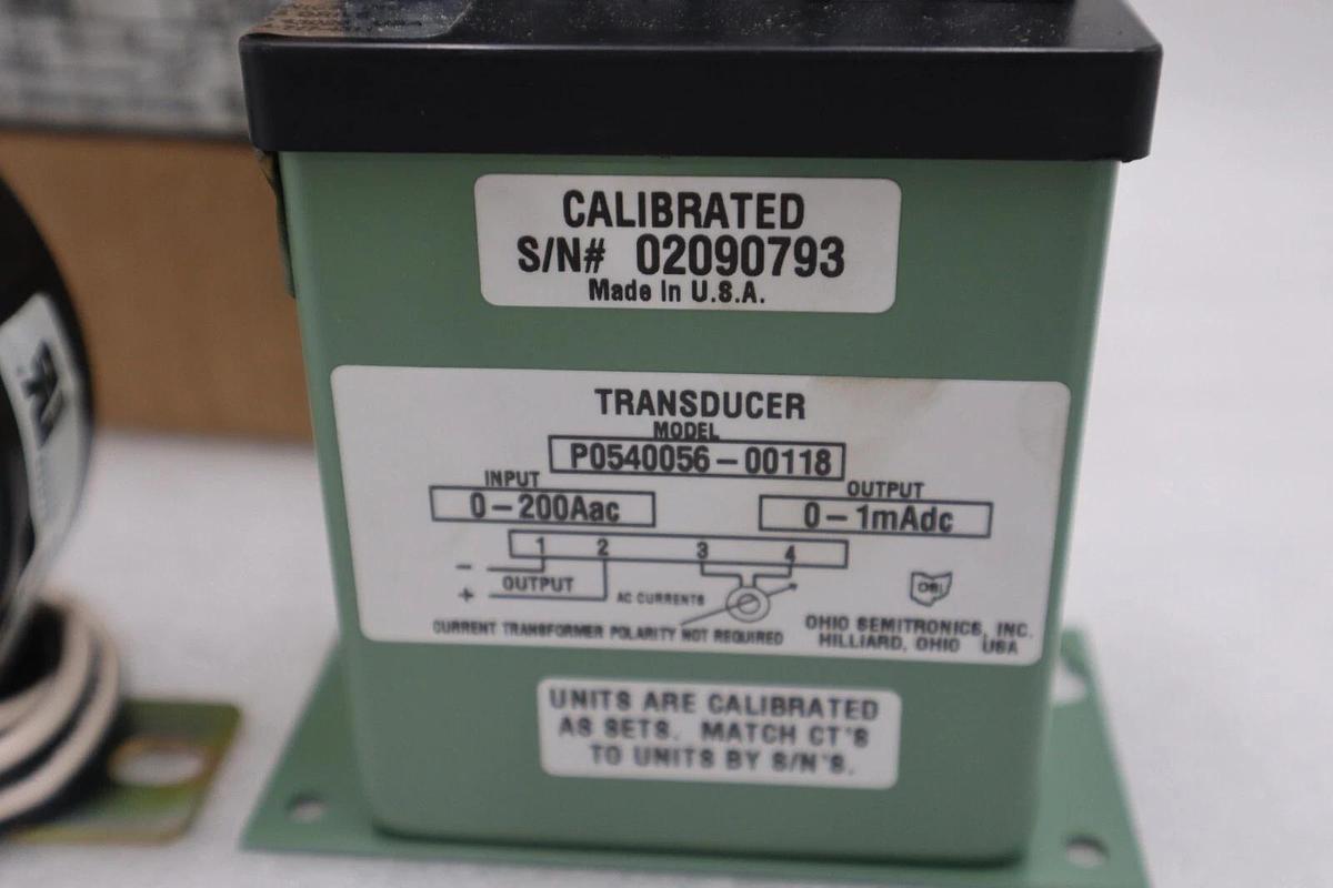 Ohio Semitronics Transducer Model P0540056-00118 With Current Transformer New