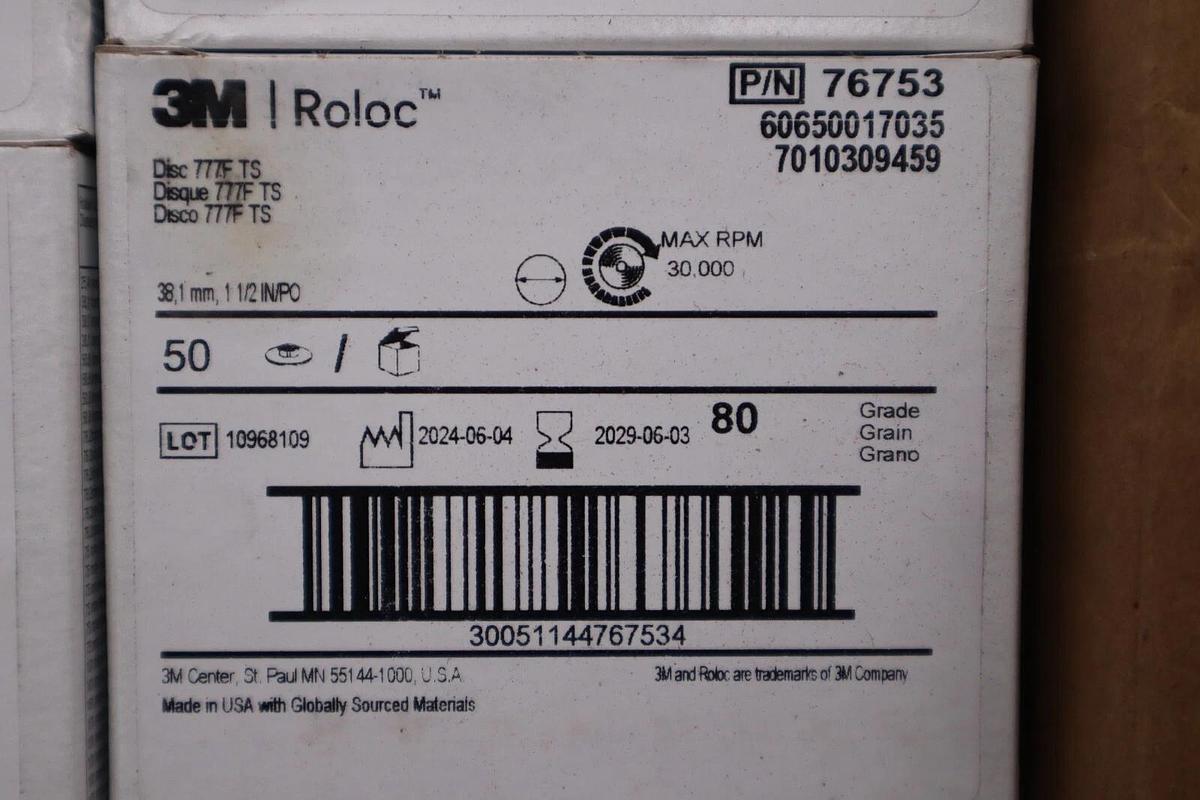 Used 76753 3M ROLOC Grinding / Sanding Wheels (Lot of 500) STOCK H41