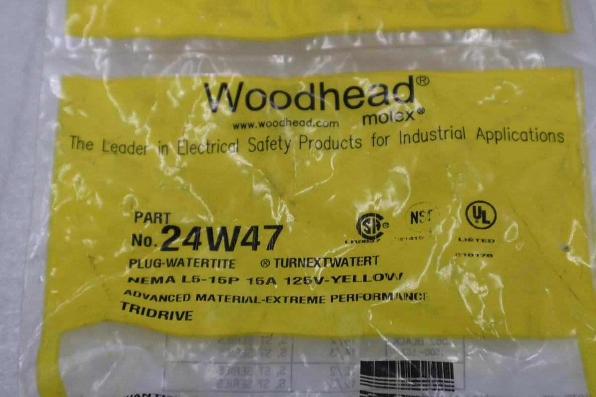 LOT OF 2 - Daniel Woodhead 24W47, L5-15P, 15A, 125V, Weatherproof - STOCK K772CC