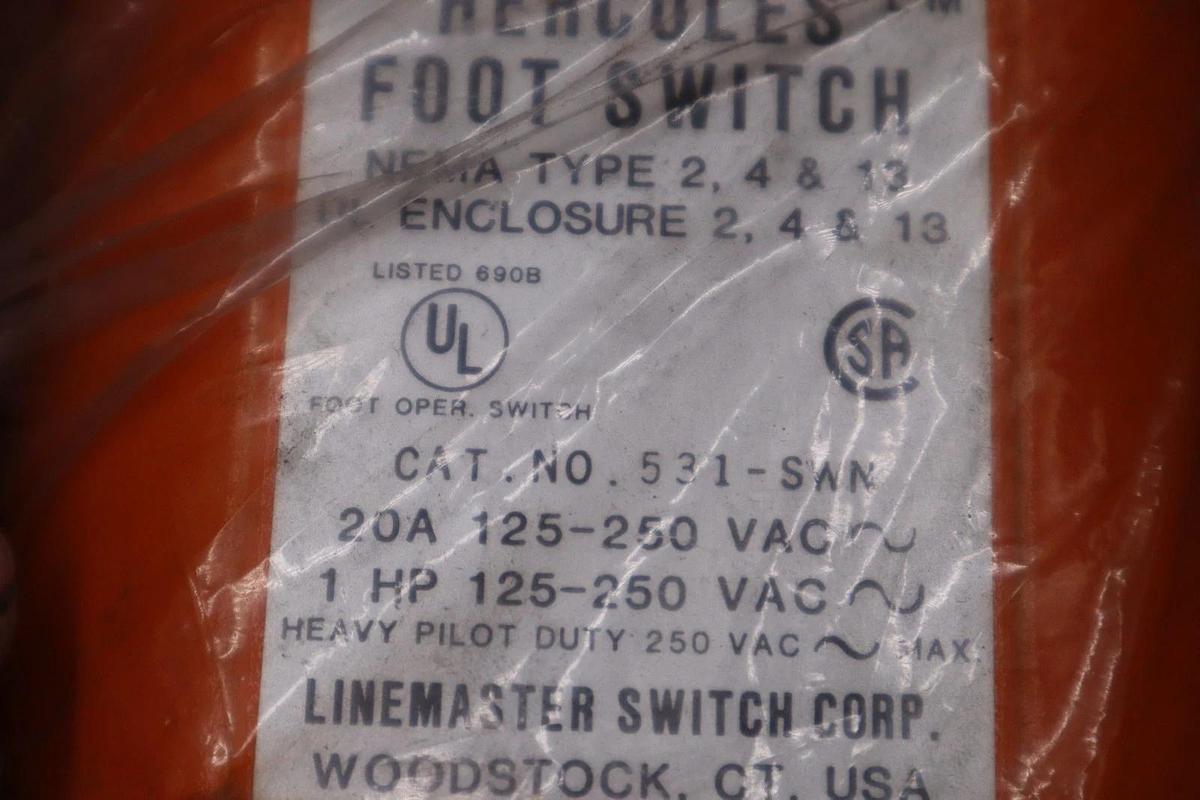 Used LINEMASTER 531-SWN SWITCH FOOT SPDT OFF-(ON) - STOCK 5525CC
