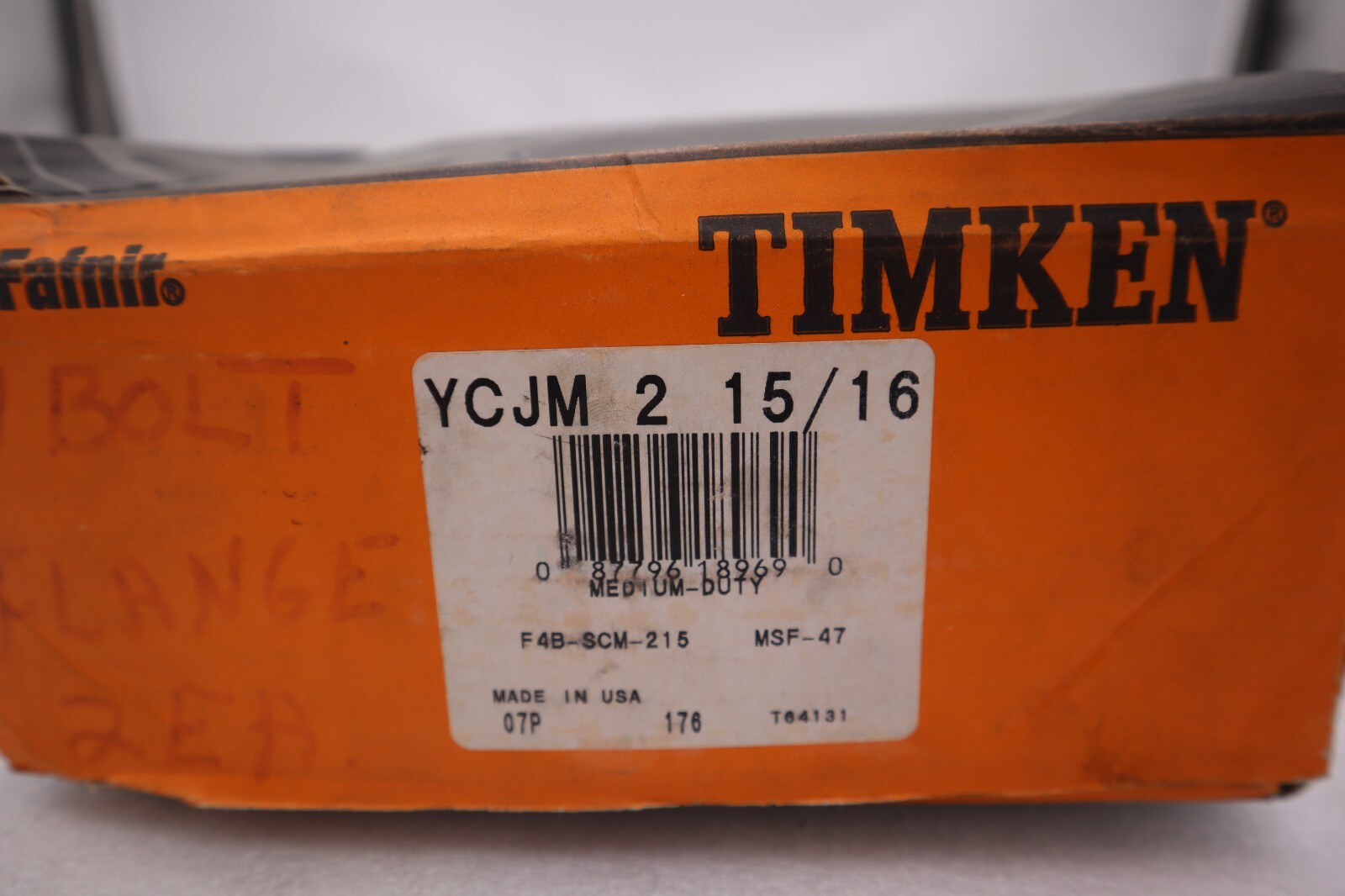 Used Timken YCJM2 15/16 Medium Duty 4 Bolt Flange Bearing STOCK 2042-A