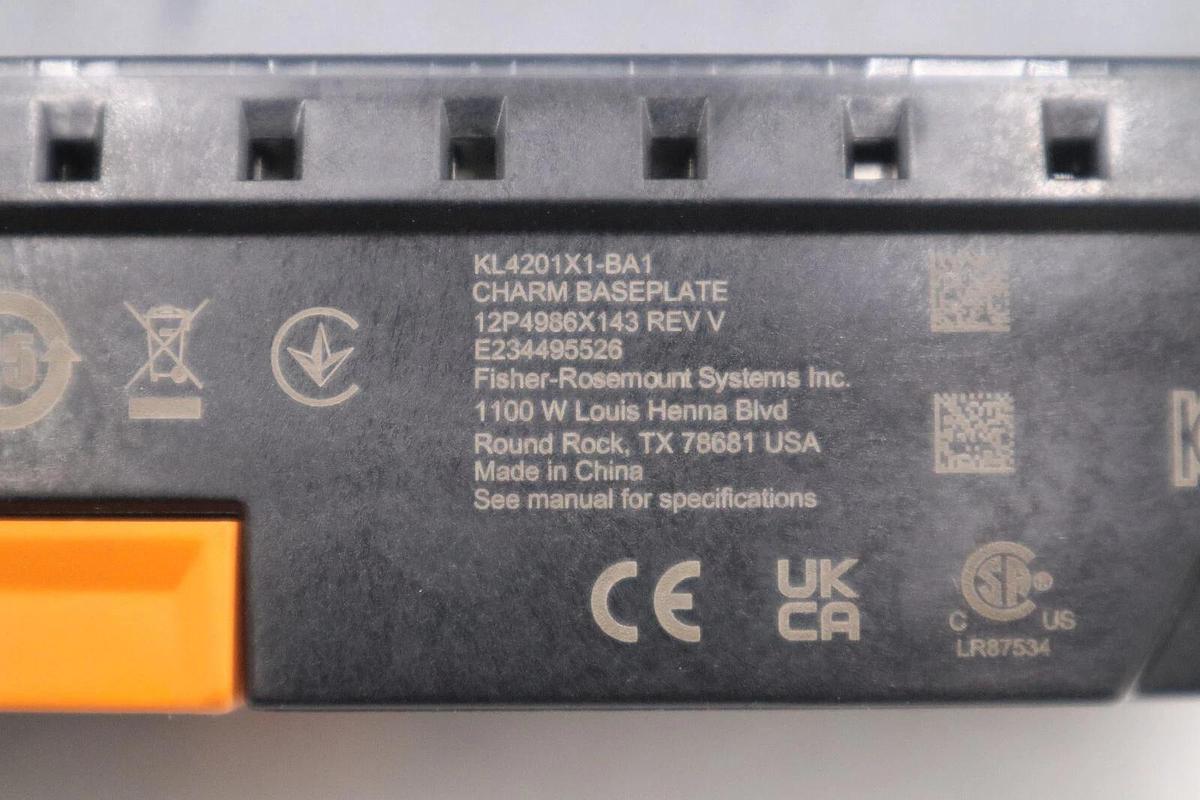 Used Emerson DeltaV KL4201X1-BA1 CHARM BASEPLATE USED UNIT STOCK 2911A