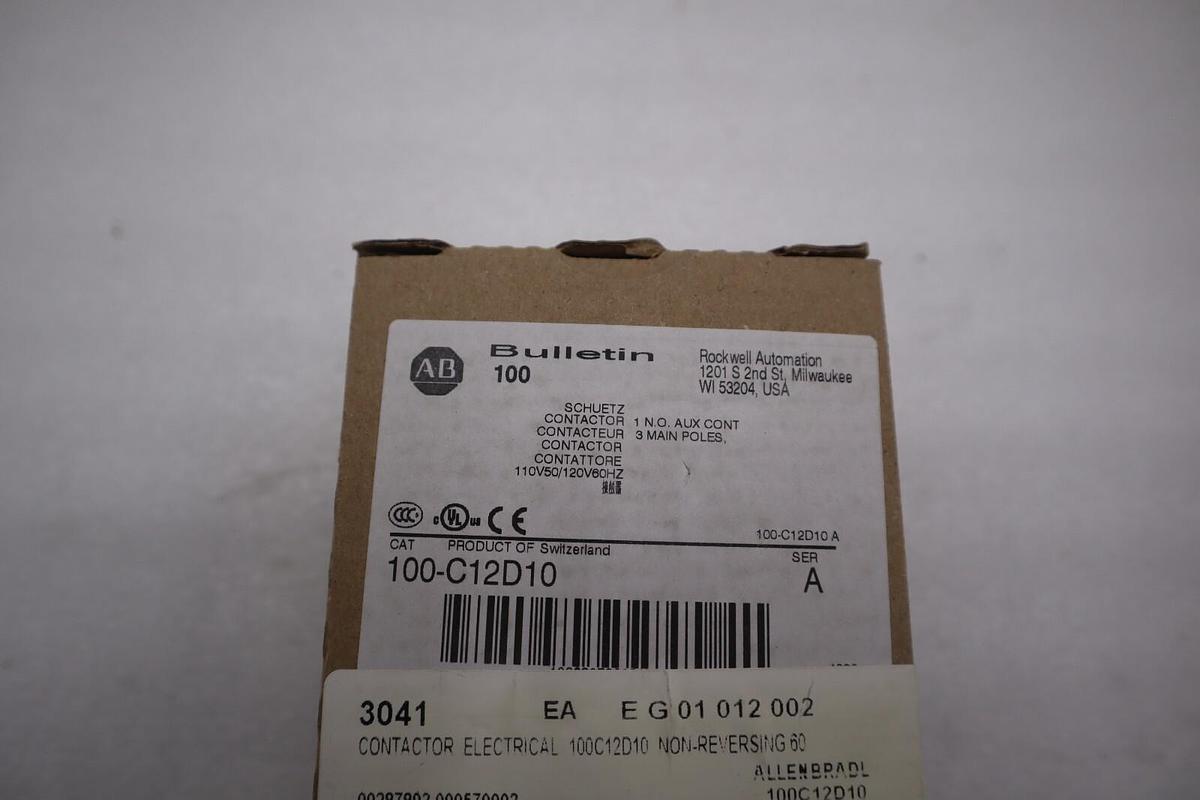 Used NEW OPEN BOX AB Allen Bradley 100-C12D10 110/120V 12A Contactor 100C12D10 G613A