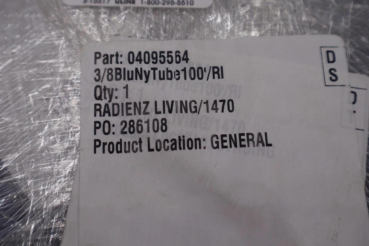Used ULINE 04095564 3/8 TUBING BLUE STOCK #038-A