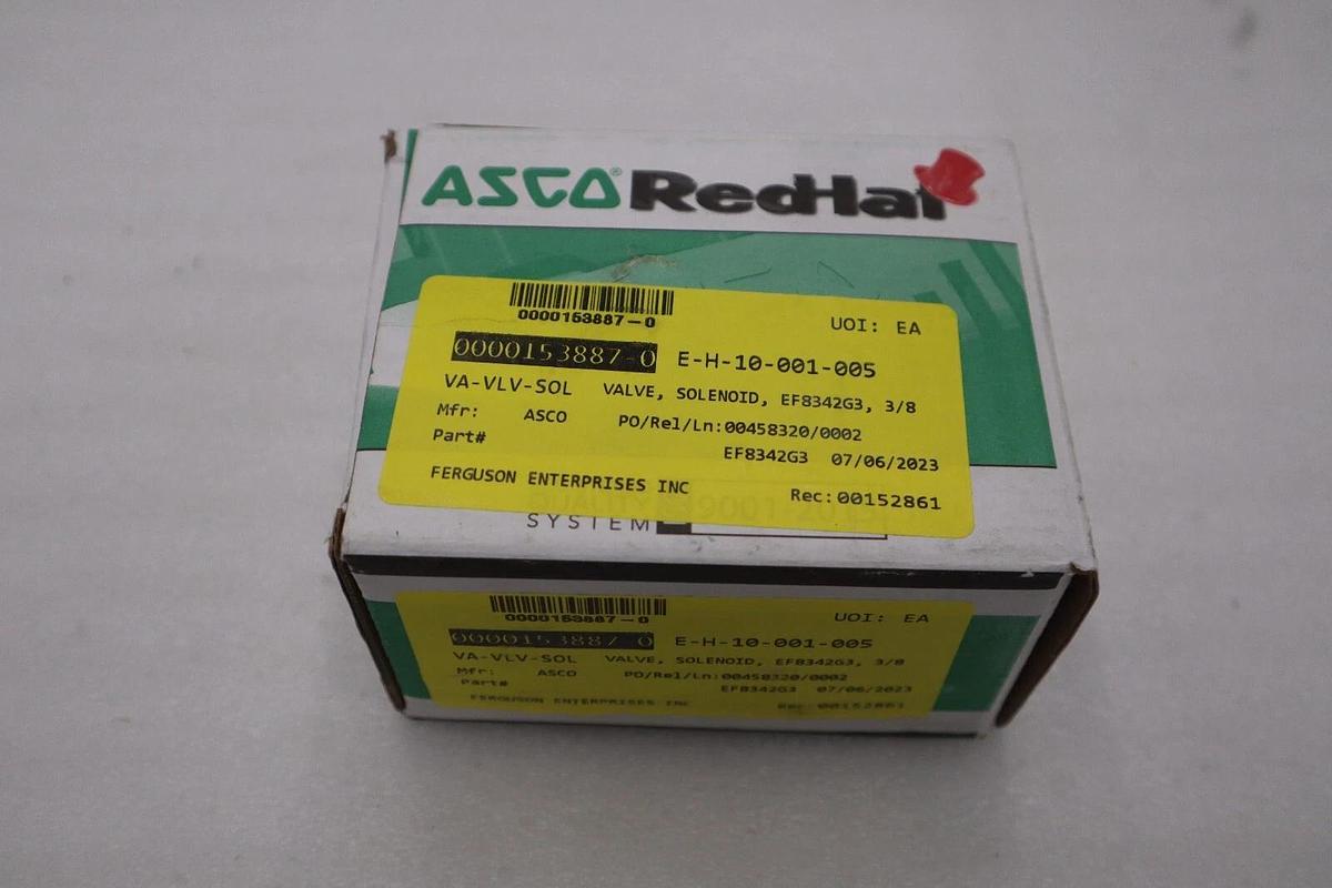 Used NEW Asco EF8342G003 120V Brass Solenoid Valve Universal 3/8" NPT STOCK G564