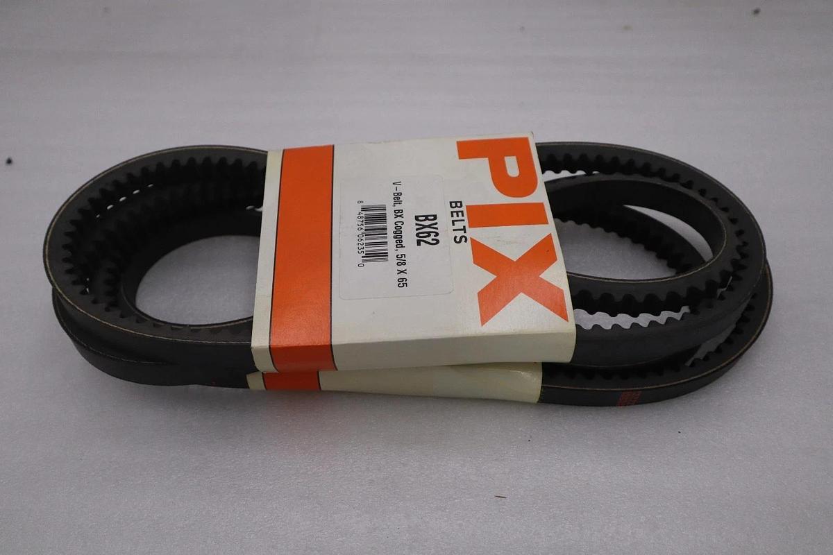 Used LOT OF 2 - PIX BX62 V-Belt BX Cogged Rubber 5/8X65 - STOCK M-3A