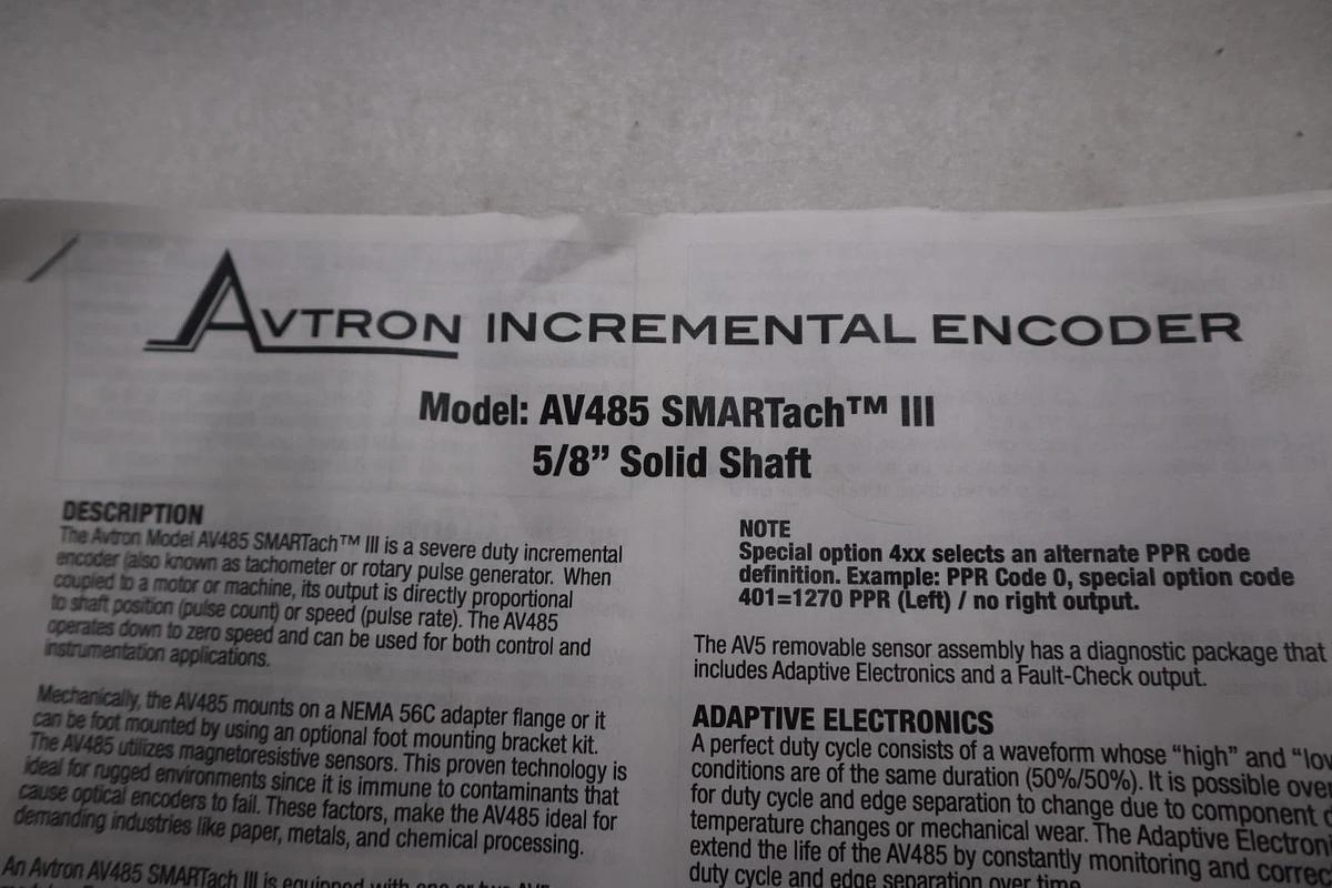 AVTRON AV485-N2S8L8YP000 / AV485N2S8L8YP000 (NEW NO BOX) STOCK GF-1115